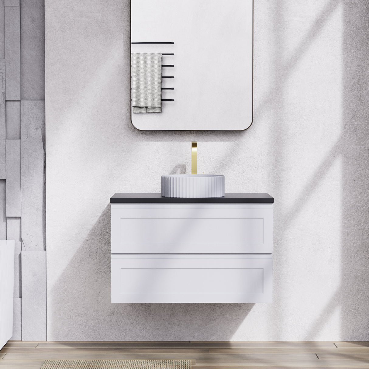 Fremantle PVC Wall Hung Cabinet Vanity 900mm (Matte White)