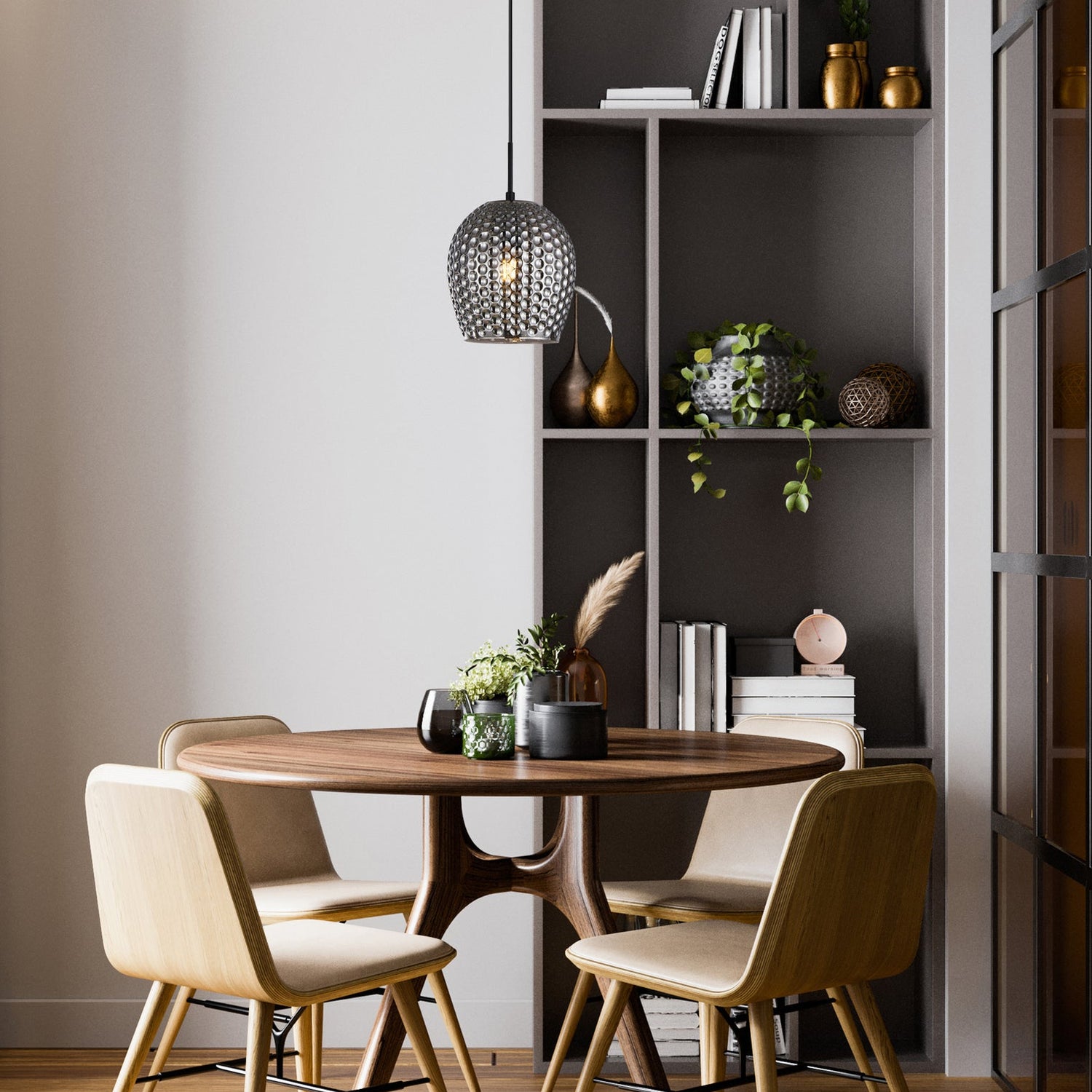 FOSSETTA: Interior Wine Glass Shape Dimpled Pendant Lights