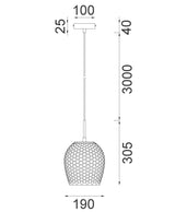FOSSETTA: Interior Wine Glass Shape Dimpled Pendant Lights