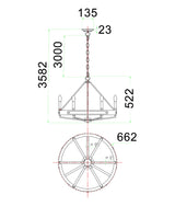FUNALE: Interior Candelabra Natural Wood / Oak Wood Pendant Lights (6/ 8/ 12-Light)