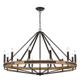 FUNALE: Interior Candelabra Natural Wood / Oak Wood Pendant Lights (6/ 8/ 12-Light)