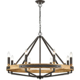 FUNALE: Interior Candelabra Natural Wood / Oak Wood Pendant Lights (6/ 8/ 12-Light)