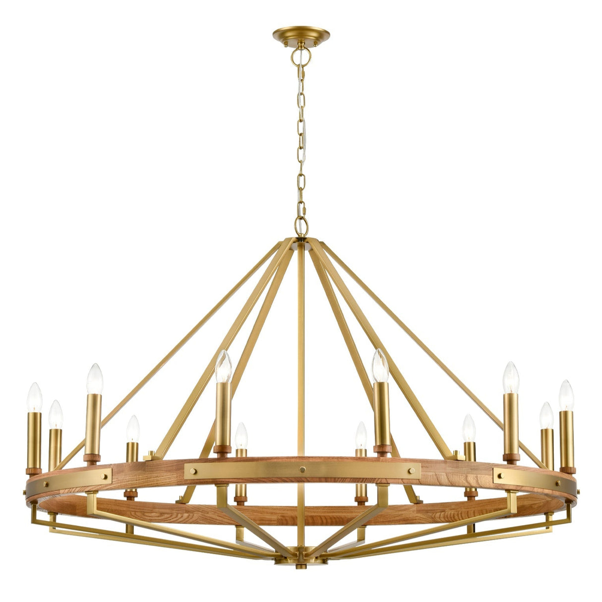 FUNALE: Interior Candelabra Natural Wood / Oak Wood Pendant Lights (6/ 8/ 12-Light)