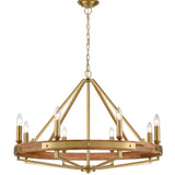 FUNALE: Interior Candelabra Natural Wood / Oak Wood Pendant Lights (6/ 8/ 12-Light)