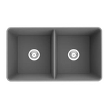 Farmhouse Quartz Kitchen Double Bowl Sink 838x482x262 (Matte Grey)