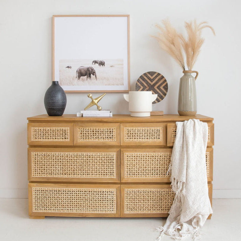 Fern Chest Of Teak Drawers - Eight Drawers - 1.5m