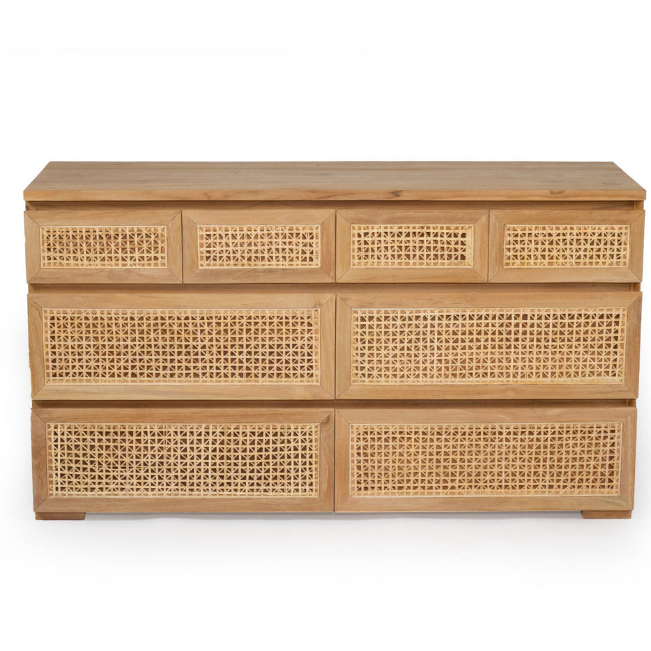 Fern Chest Of Teak Drawers - Eight Drawers - 1.5m