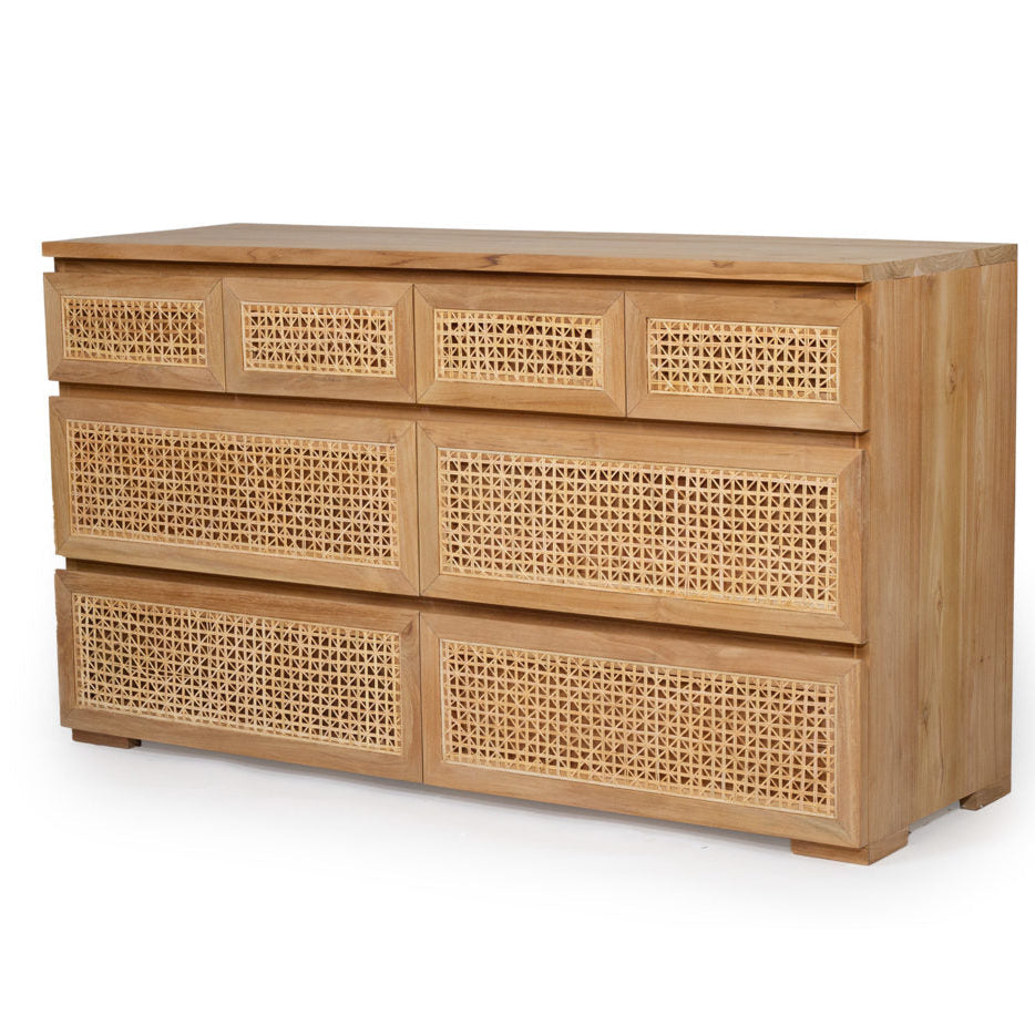 Fern Chest Of Teak Drawers - Eight Drawers - 1.5m