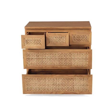 Fern Chest Of Teak Drawers – Five Drawer - 0.9m