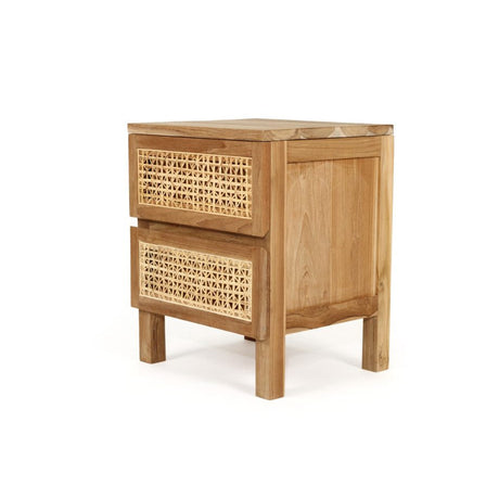Fern Teak Bedside Table - 0.5m