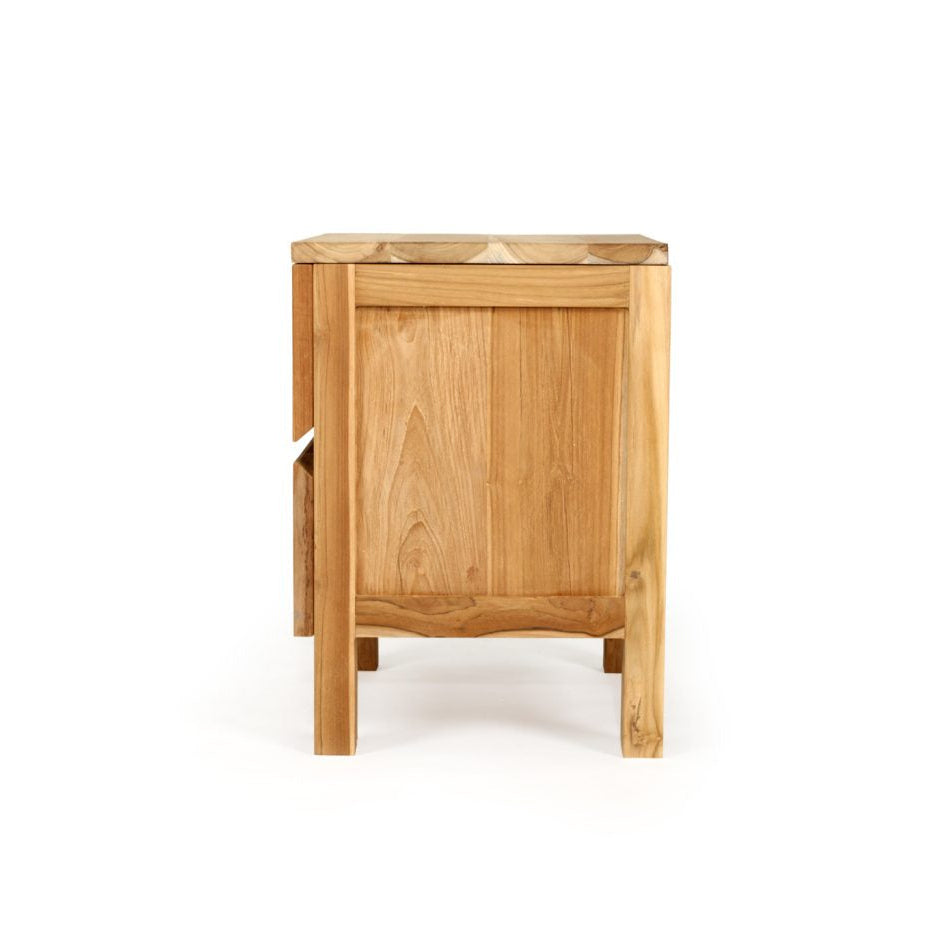 Fern Teak Bedside Table - 0.5m
