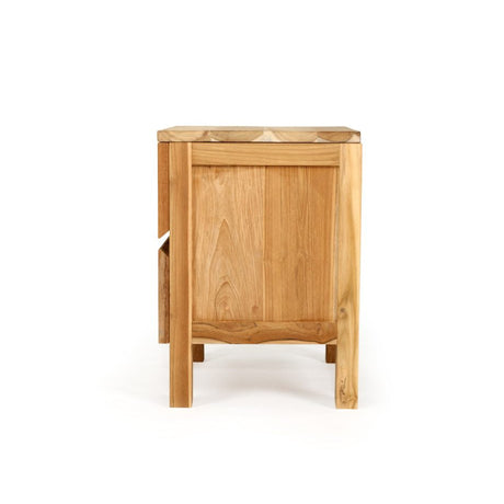 Fern Teak Bedside Table - 0.5m