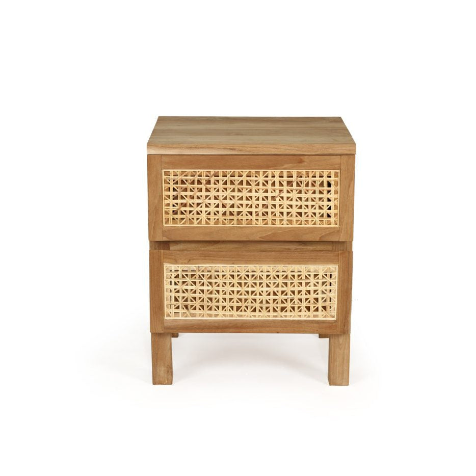 Fern Teak Bedside Table - 0.5m