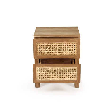 Fern Teak Bedside Table - 0.5m