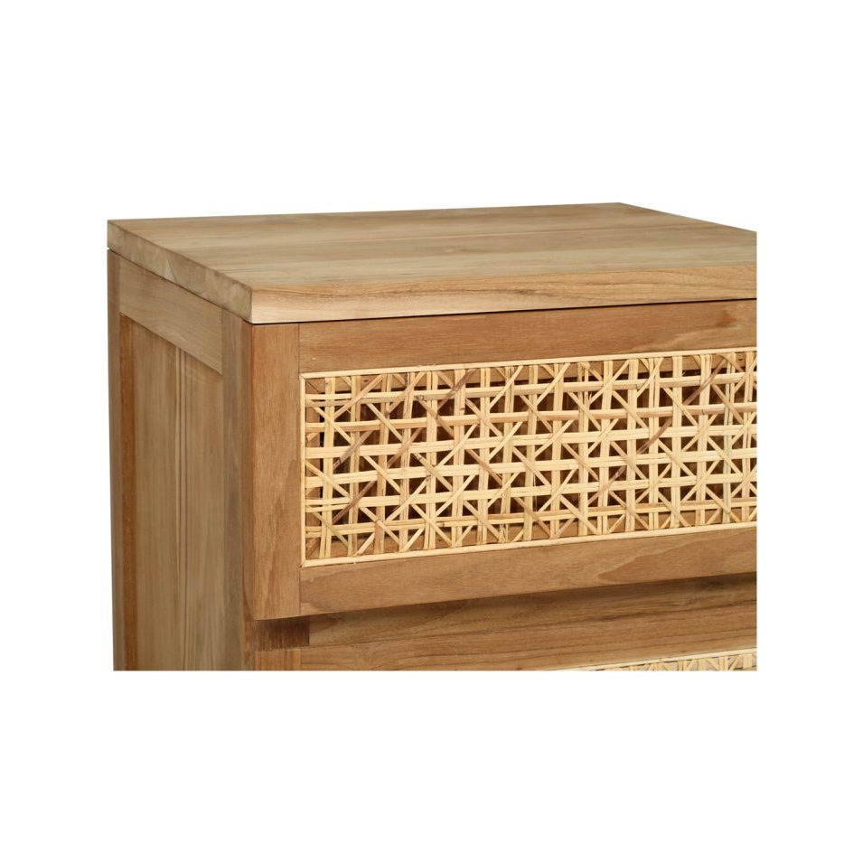 Fern Teak Bedside Table - 0.5m