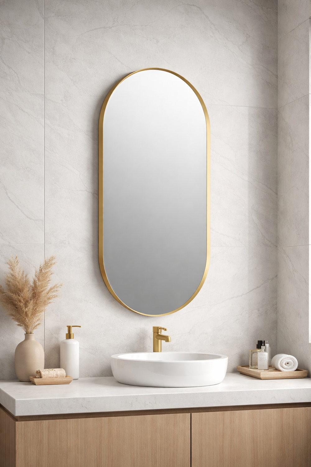 Firenze Oval LED Frosted Mirror