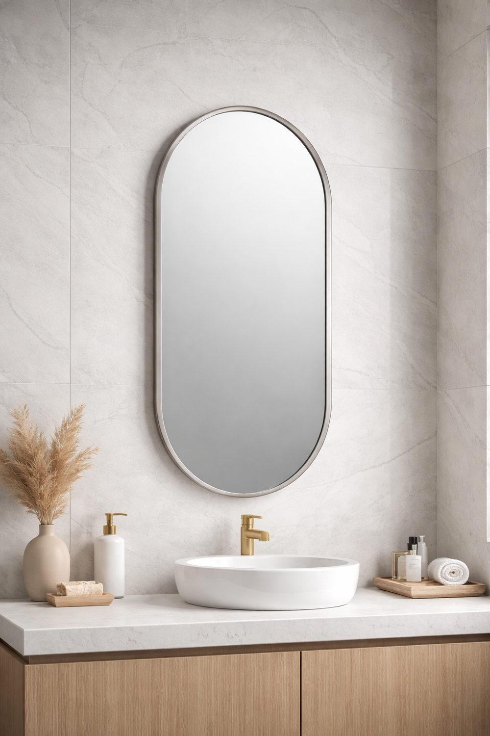 Firenze Oval LED Frosted Mirror