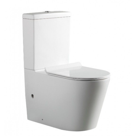 Flay-R Rimless Nano Glaze Toilet Suite (Gloss White)
