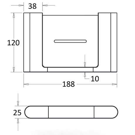 Flores Soap Holder - Technical Drawing
