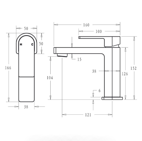 Flores Straight Spout Basin Mixer