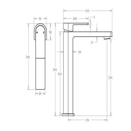 Flores Straight Spout Tall Basin Mixer