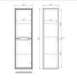 Fluted Rhea Tall Boy Natural Oak-drawing