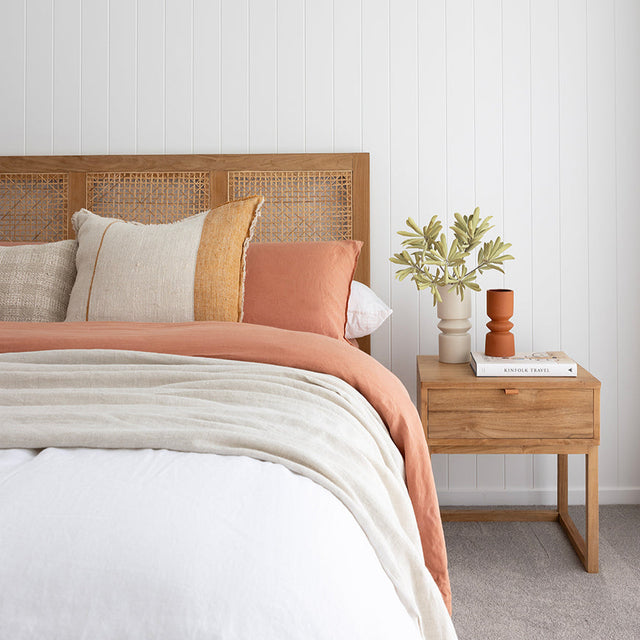 Flynn Teak Bedside Table - Natural - 0.55m