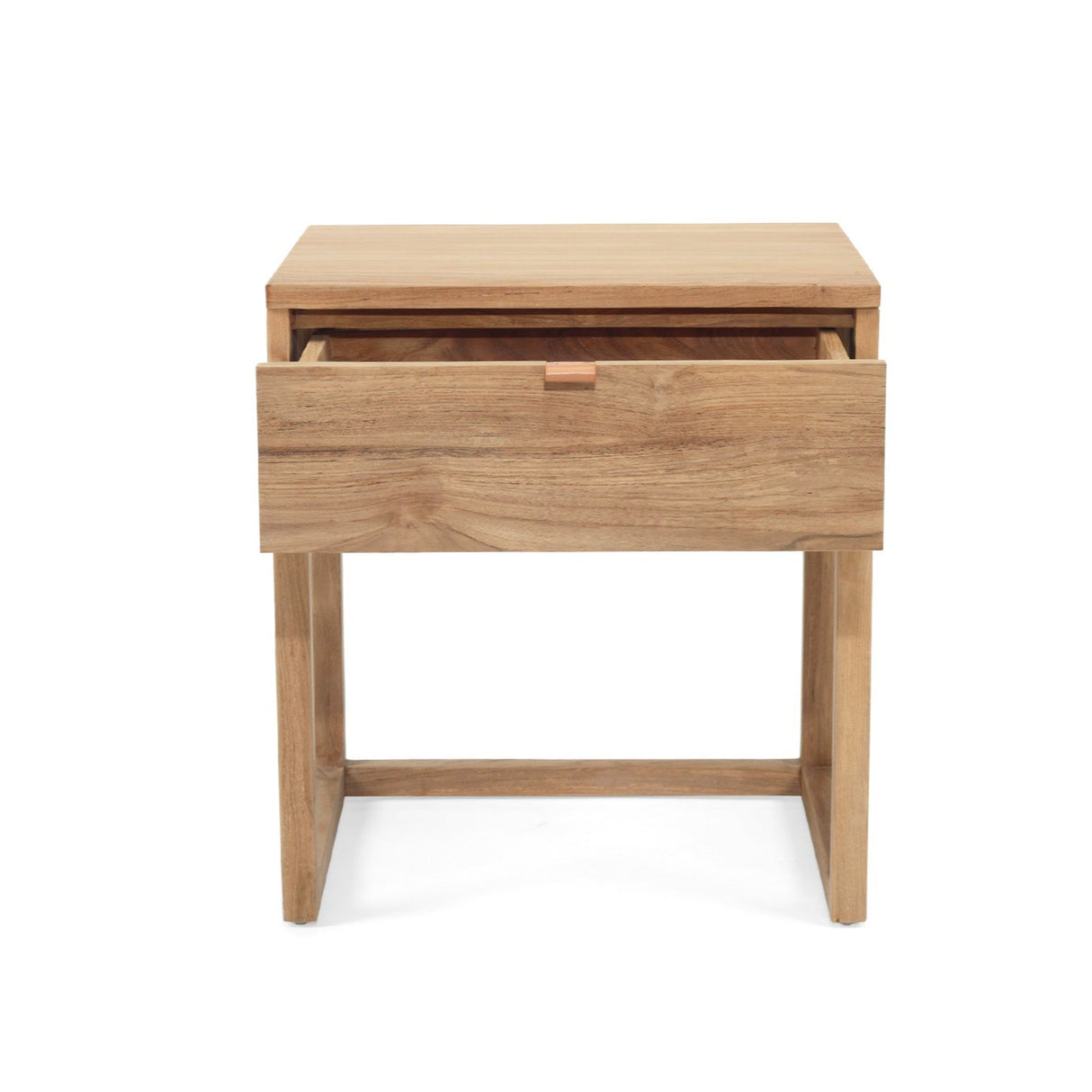 Flynn Teak Bedside Table - Natural - 0.55m