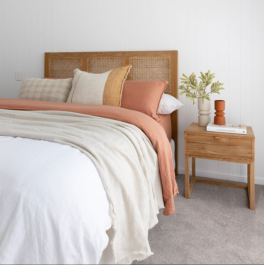 Flynn Teak Bedside Table - Natural - 0.55m
