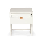 Flynn Teak Bedside Table - White - 0.55m