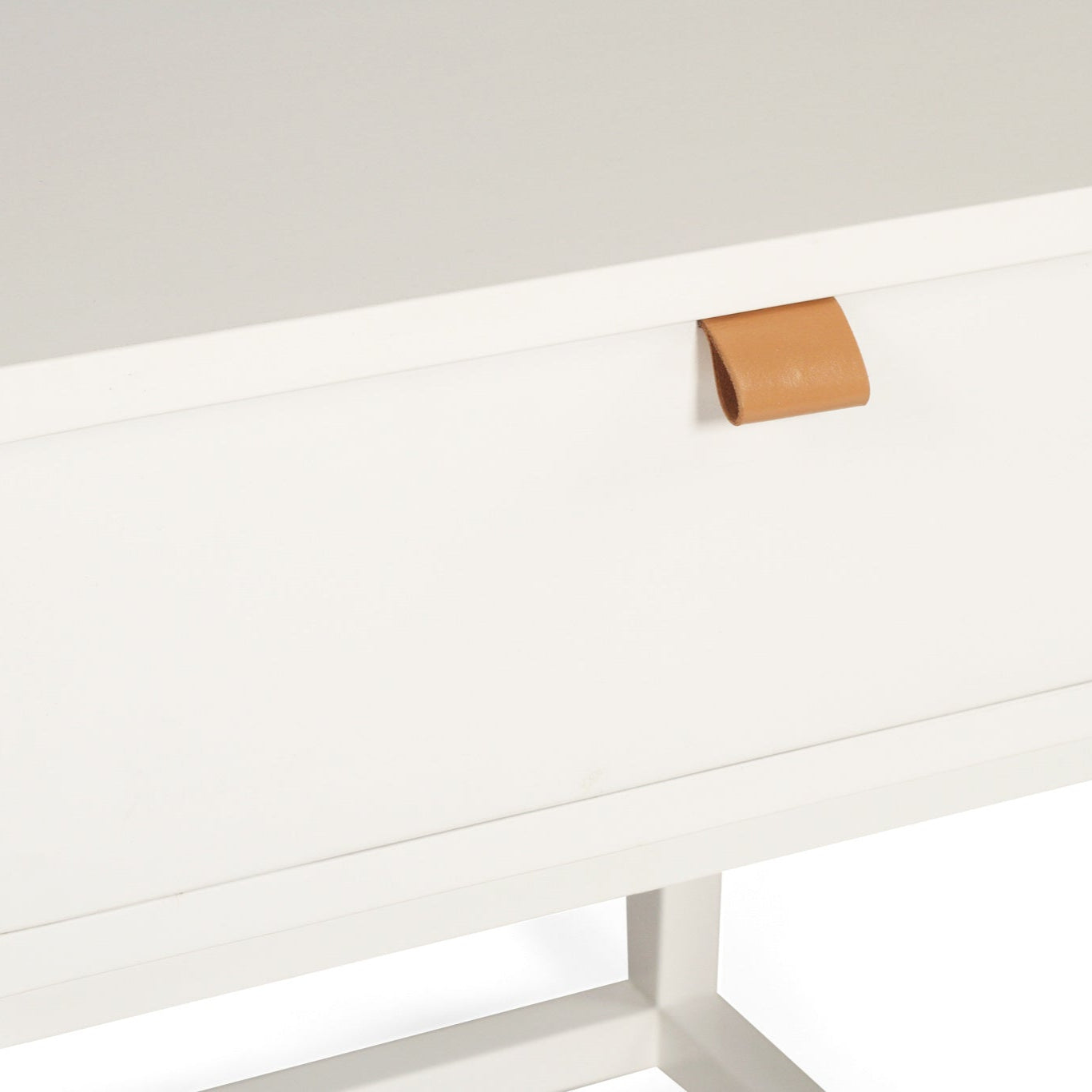 Flynn Teak Bedside Table - White - 0.55m