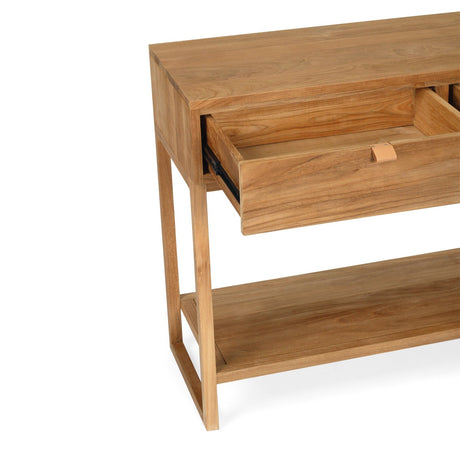 Flynn Teak Console Table – Natural –  0.8m