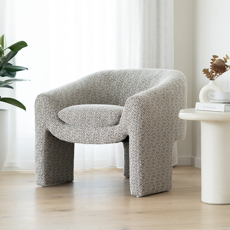 Freja Timber frame Armchair – Mottled Taupe