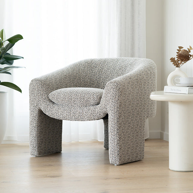 Freja Timber frame Armchair – Mottled Taupe