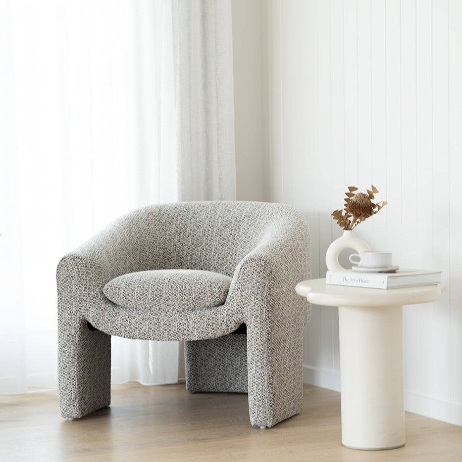 Freja Timber frame Armchair – Mottled Taupe