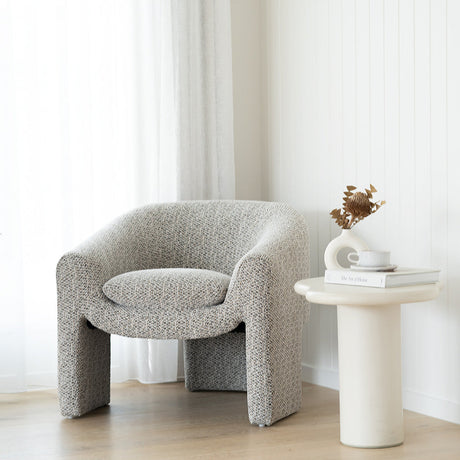 Freja Timber frame Armchair – Mottled Taupe