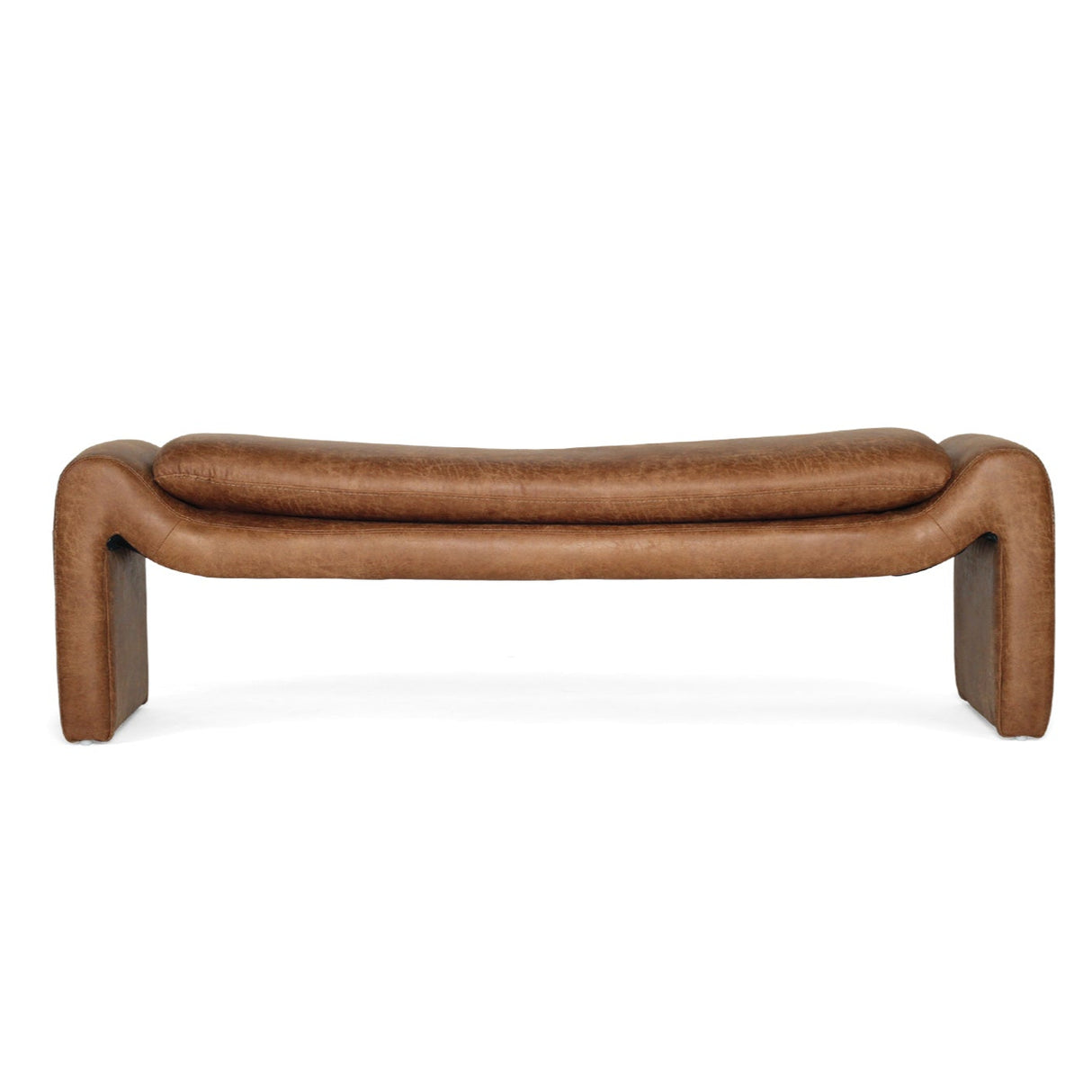 Freja Timber frame Bench – Cognac Leather