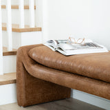 Freja Timber frame Bench – Cognac Leather