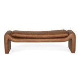 Freja Timber frame Bench – Cognac Leather