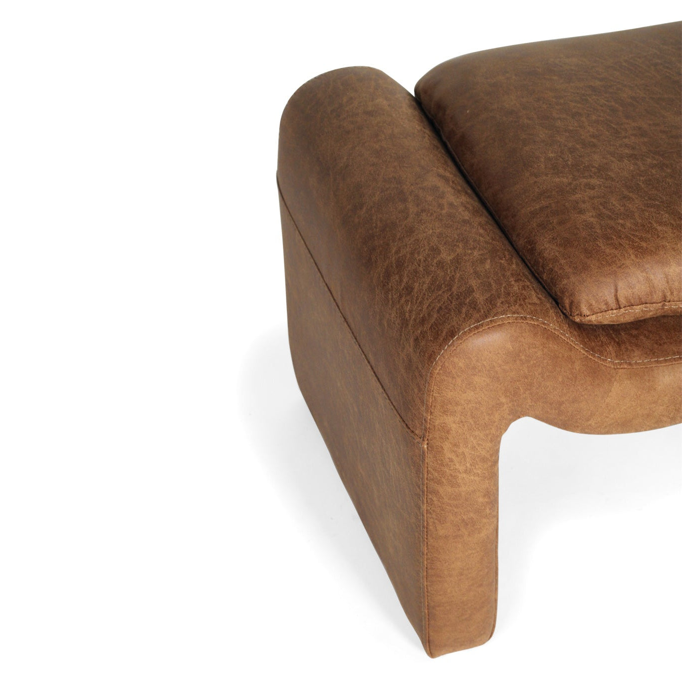 Freja Timber frame Bench – Cognac Leather