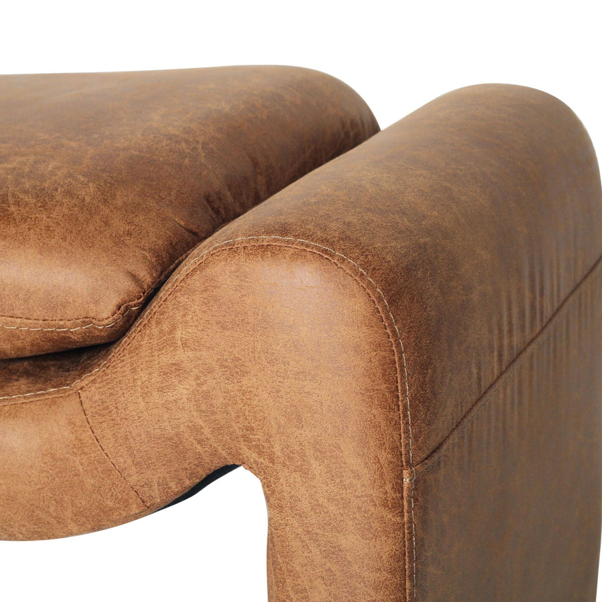Freja Timber frame Bench – Cognac Leather