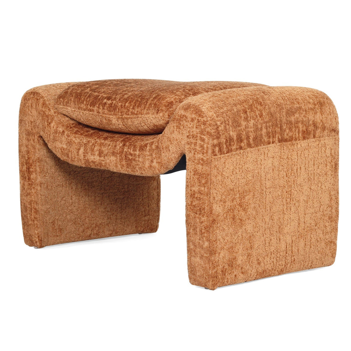 Freja Timber frame Ottoman – Burnt Ochre