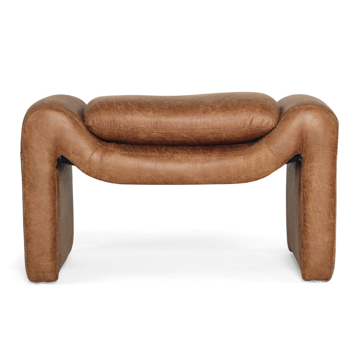 Freja Timber frame Ottoman – Cognac Leather
