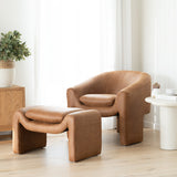 Freja Timber frame Ottoman – Cognac Leather