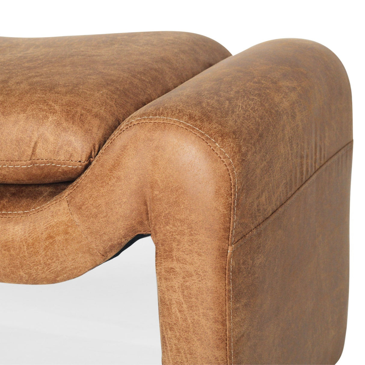 Freja Timber frame Ottoman – Cognac Leather