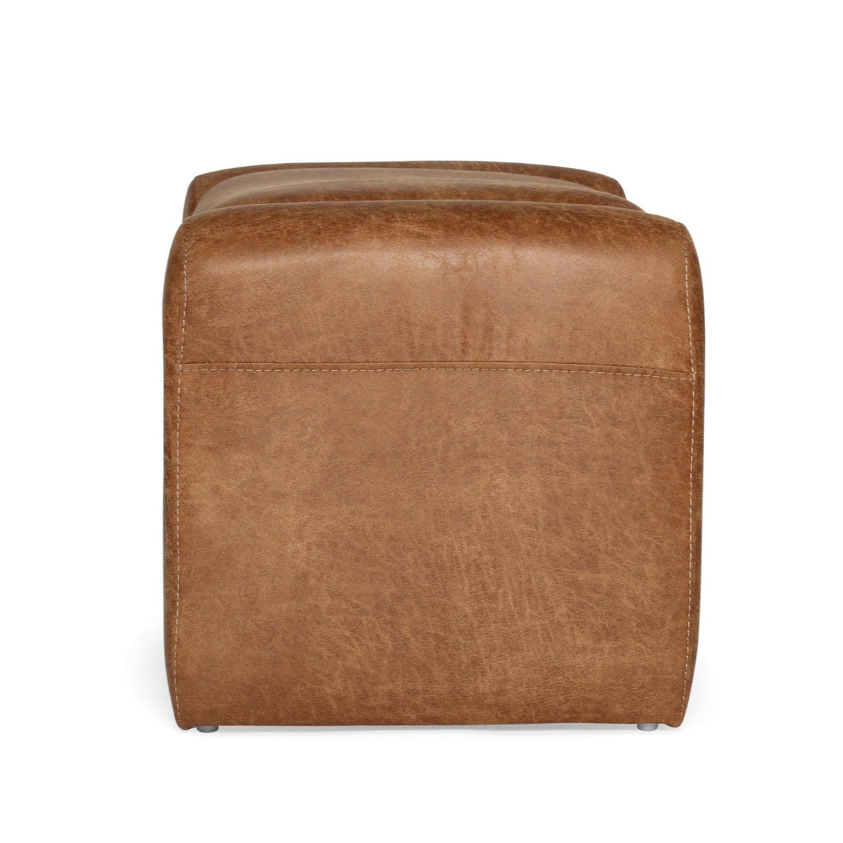 Freja Timber frame Ottoman – Cognac Leather