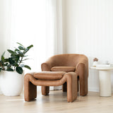 Freja Timber frame Ottoman – Cognac Leather
