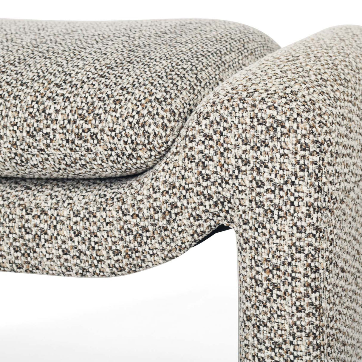 Freja Timber frame Ottoman – Mottled Taupe