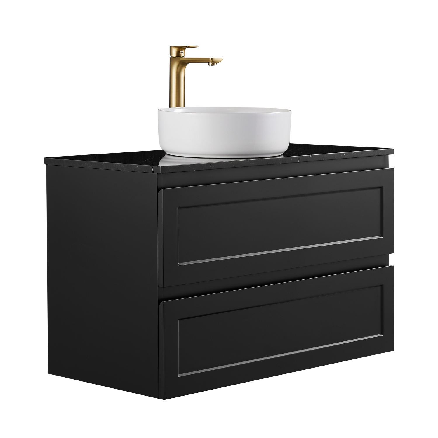 Fremantle PVC Wall Hung Cabinet Vanity 900mm (Matte Black)