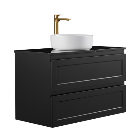 Fremantle PVC Wall Hung Cabinet Vanity 900mm (Matte Black)